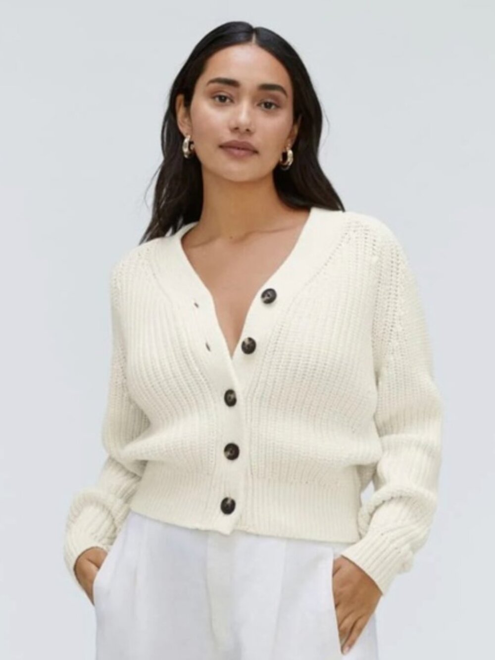 EVERLANE THE TEXTURE COTTON CARDIGAN